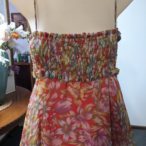 3 LAYER SPAGHETTI RUFFLED LONG DRESS SIZE 10 - Picture 4 of 7